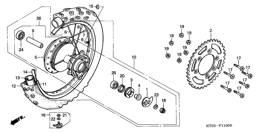 Rear wheel complete assy