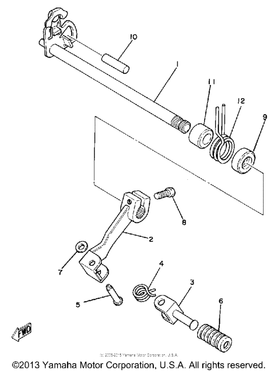 Shift shaft - pedal