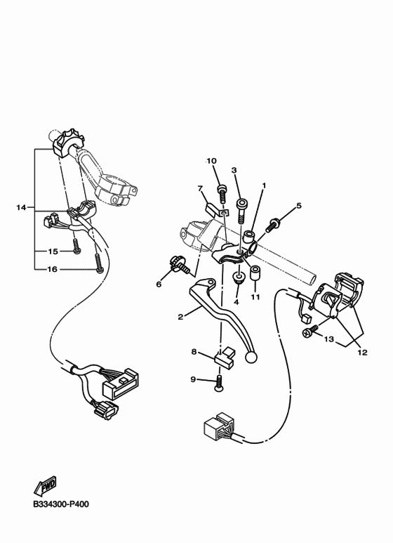 XVS950CR Handle switch & lever