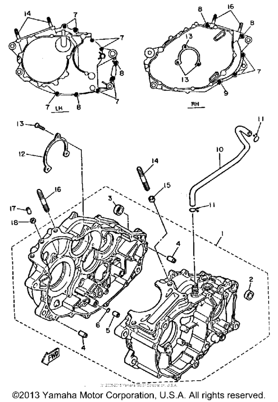 XT600L Картер двигателя