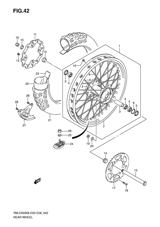 Rear wheel complete assy