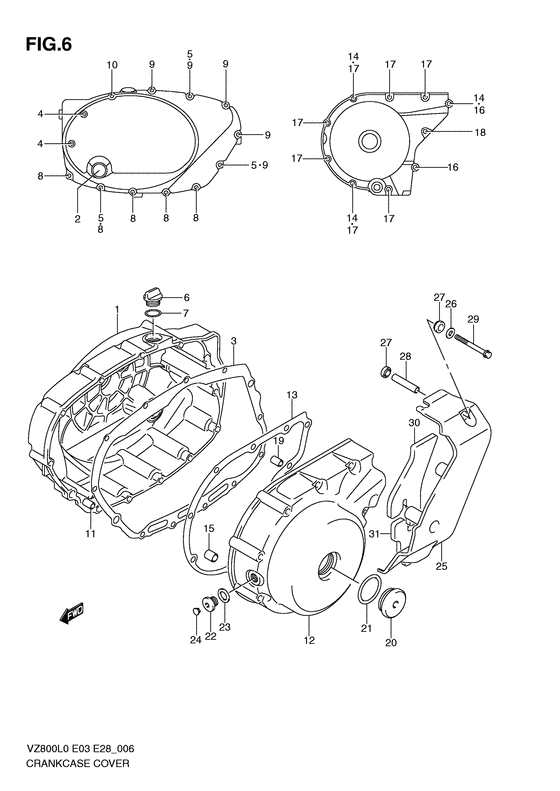 Crankcase cover ass`y  (v
