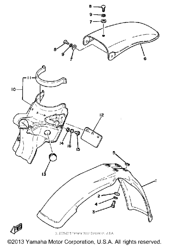 Front fender-rear fender