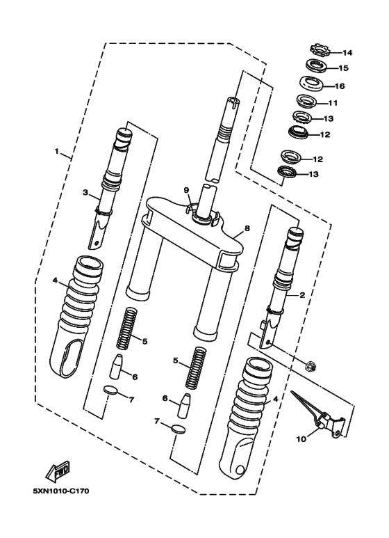 Front fork assy(ur silv