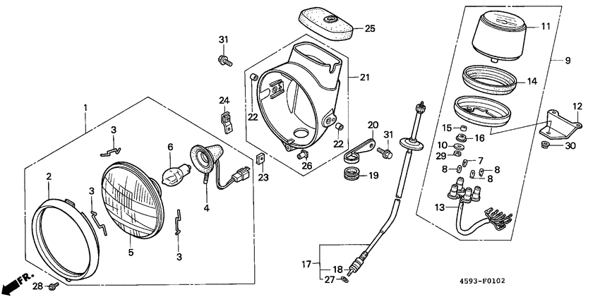 Headlight/meter