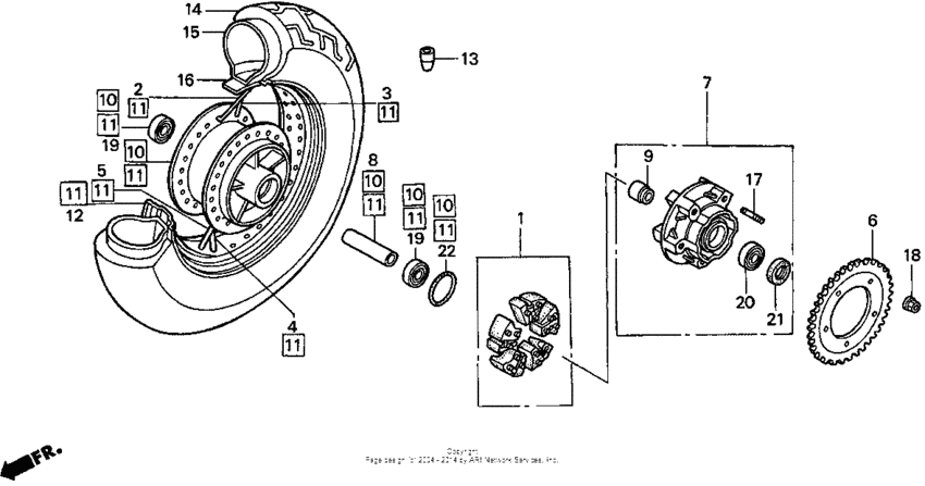VT750C Переднее колесо