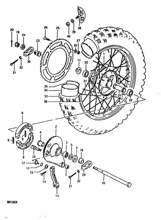 Rear wheel complete assy
