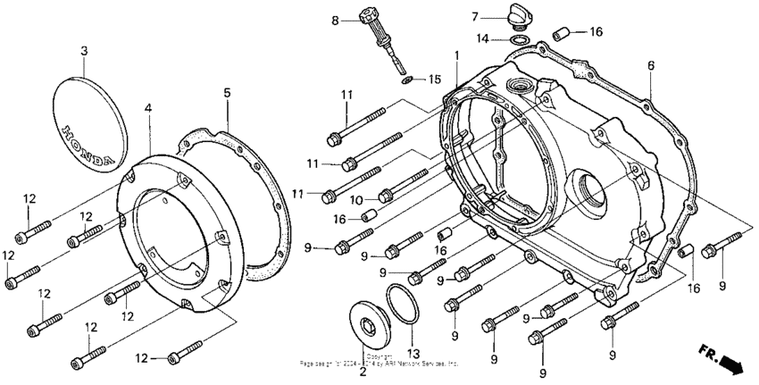 Vt1100c2right crankcase cover