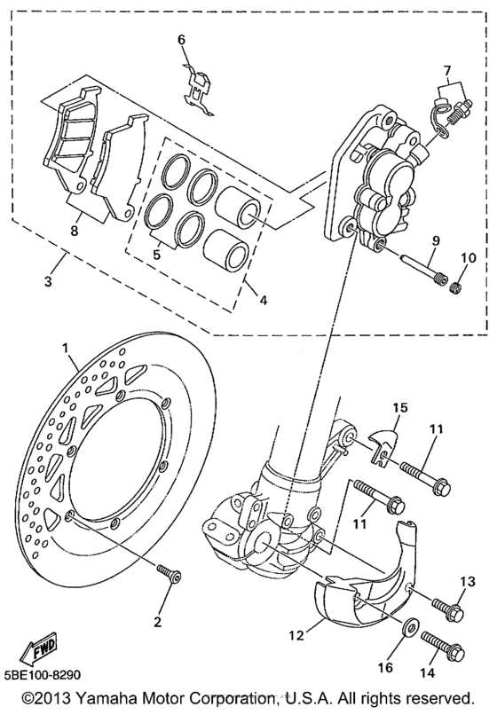 YZ400FL Передний суппорт