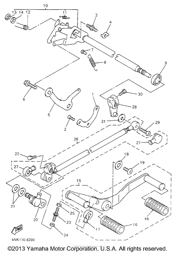 XVZ13AH Вал переключения