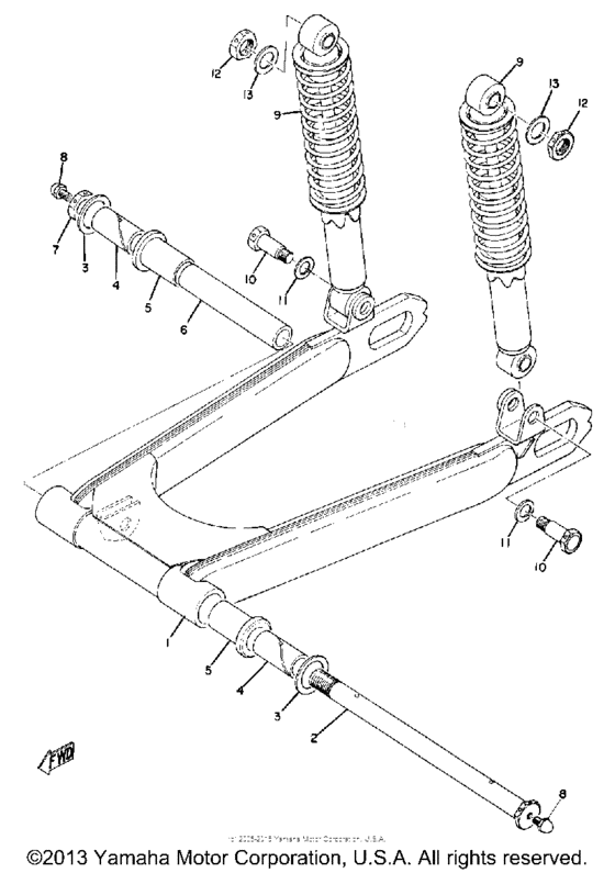 Swing arm-rear shocks