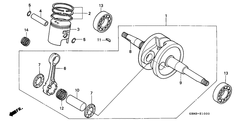 Crankshaft/piston
