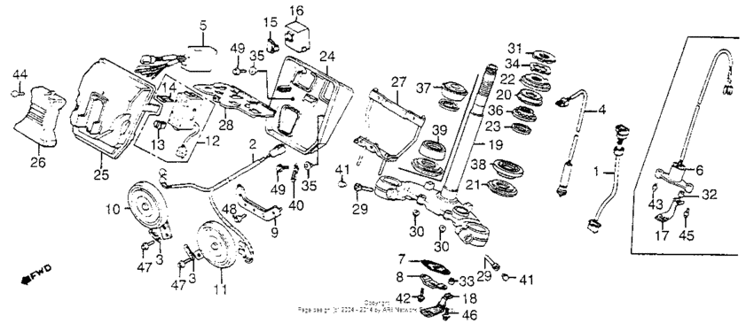 Steering stem + horn