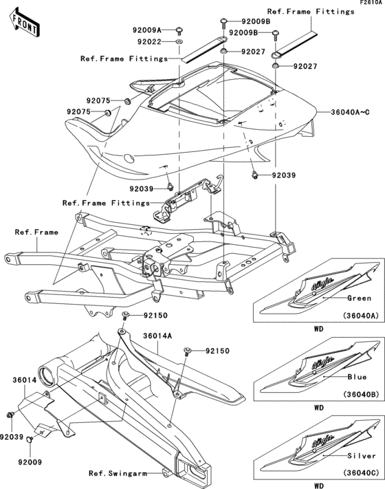 Side covers/chain cover(zx900-f2p)