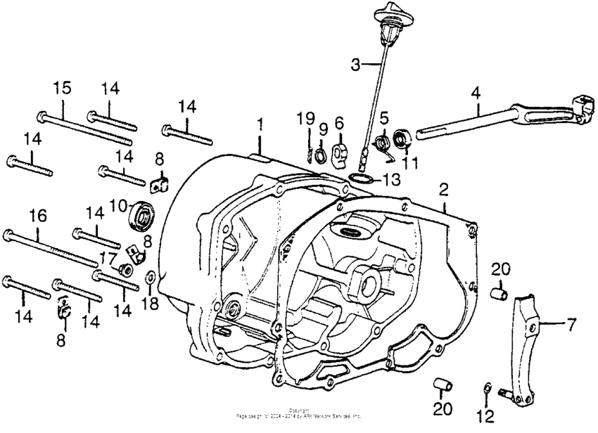 CB550 Крышка картера правая