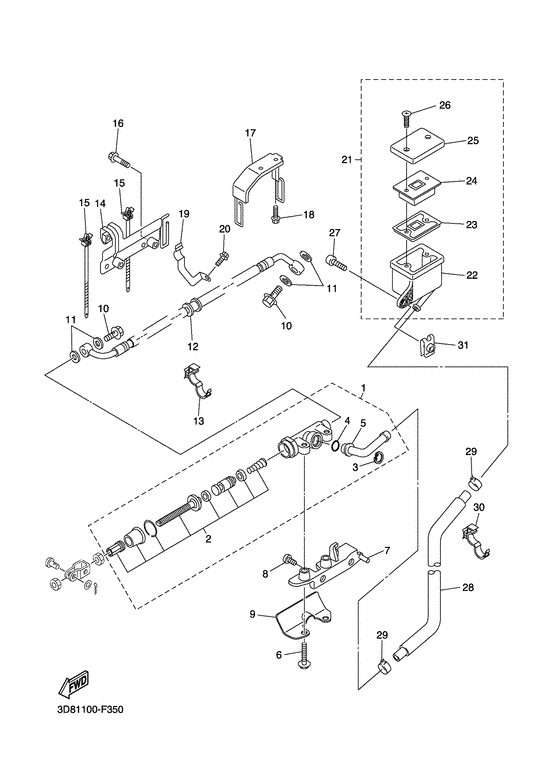 XVS1300A Задний торм цилиндр