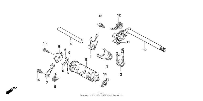 NSF100 Gearshift fork + drum