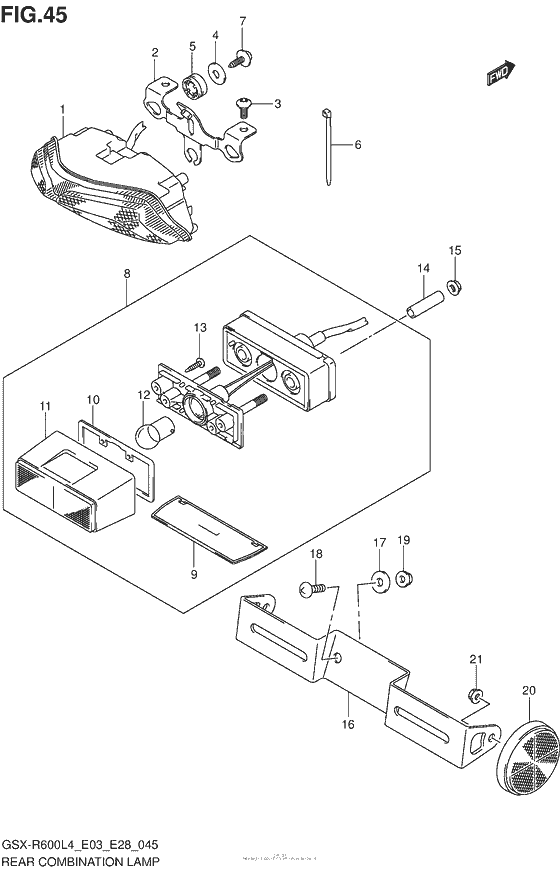 GSX-R600 Rear Combination Lamp (Gsx-R600L4 E28)