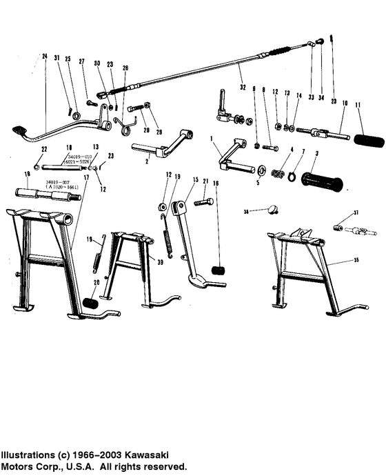 Footrests/stands/brake pedal
