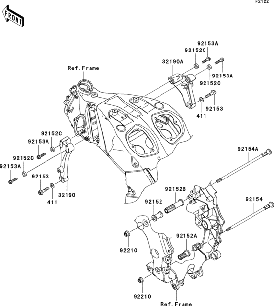 ZX1400 Крепление двигателя