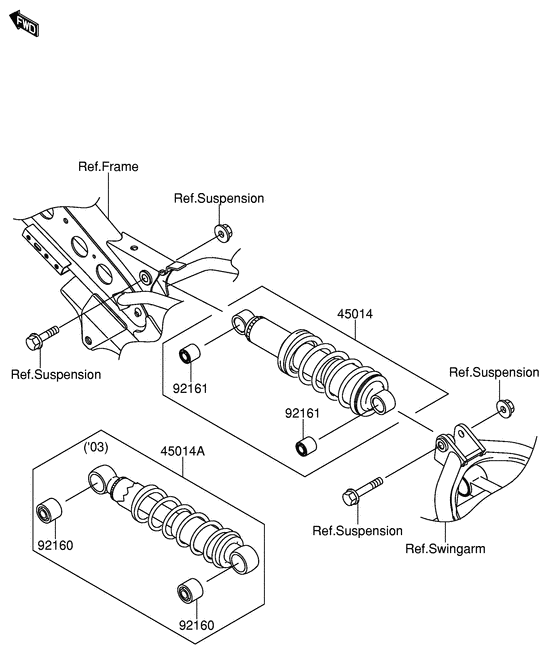 DR-Z110 Абсорбер удавный в сборе задний