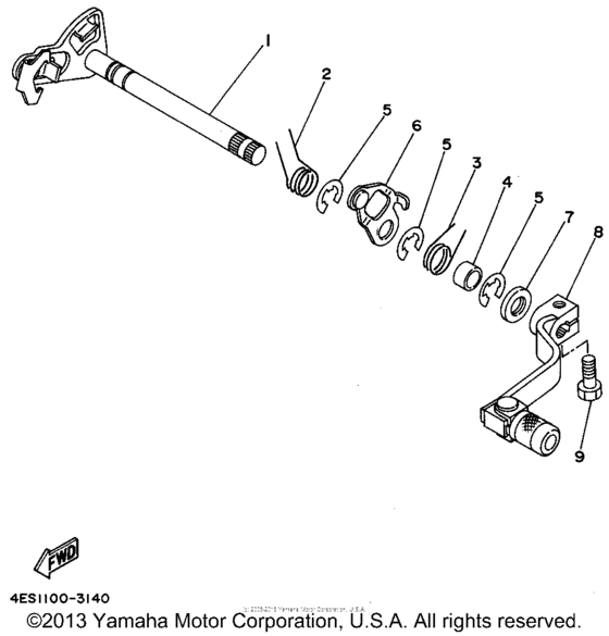 YZ80G1 Вал переключения