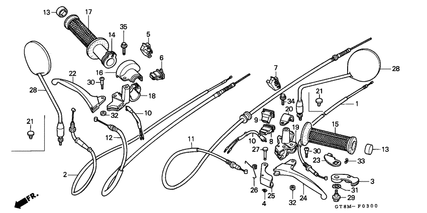 Handle lever/switch/cable