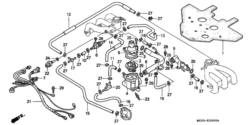 GL1500A Water pipe / thermostat