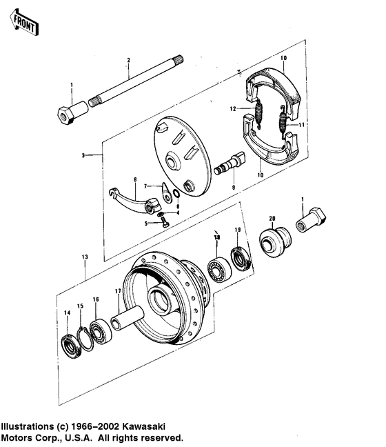 Front hub/brake