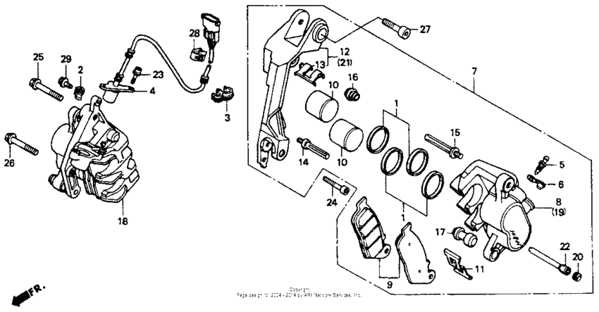 Front brake caliper 1100a