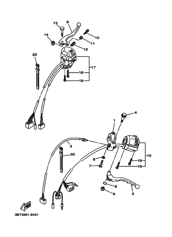 XV535 Interruptor  manillar&palanc
