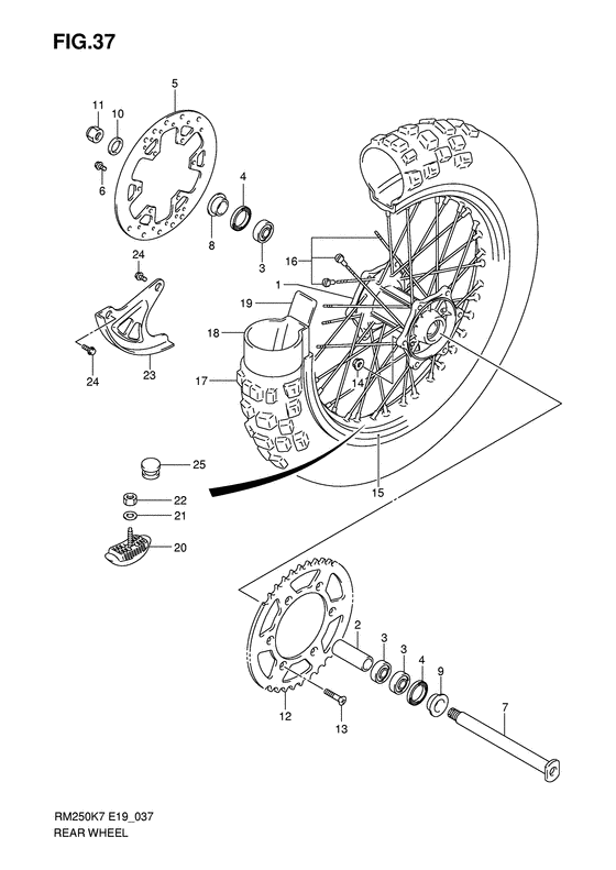 Rear wheel complete assy