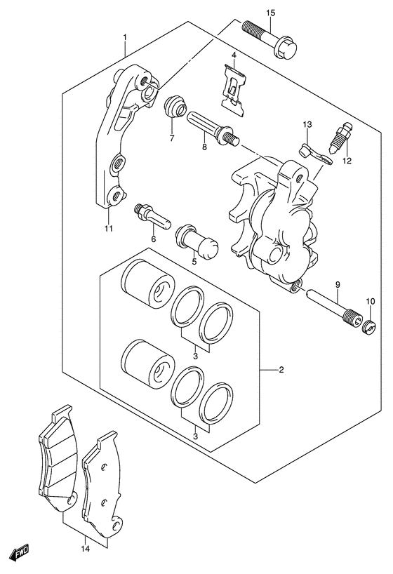 RM250 Передний суппорт