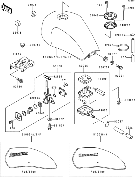 Fuel tank(1/2)(zr750-c1/c2)