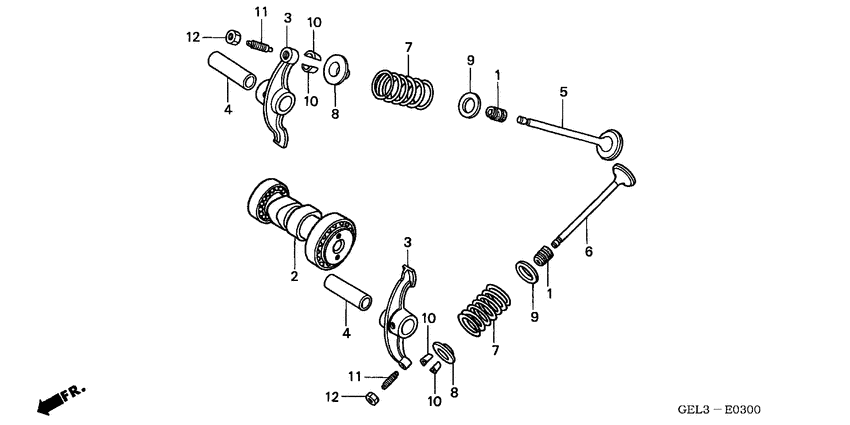 XR50R Распред вал / клапана