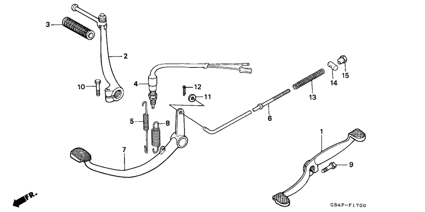 Pedal/kick starter arm