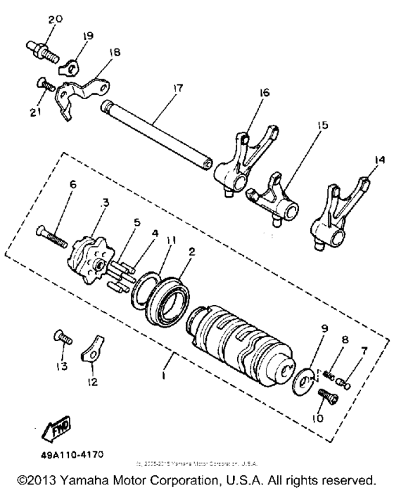 FJ600L Shift cam-fork