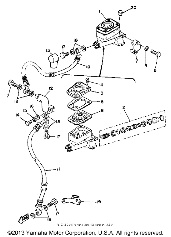 XS650SH Главный тормозной цилиндр