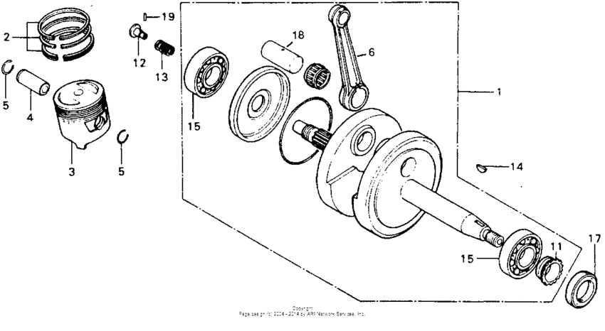 XR75 Коленчатый вал и поршни
