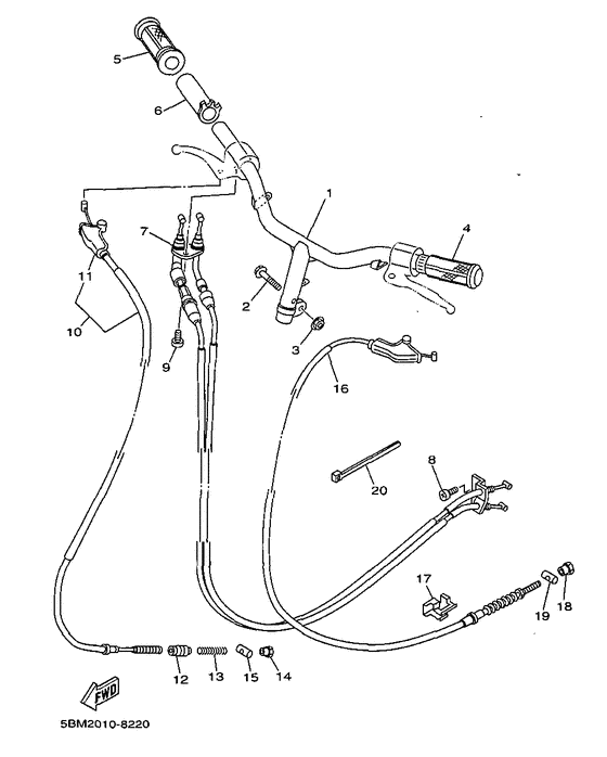 Steering handle. cable