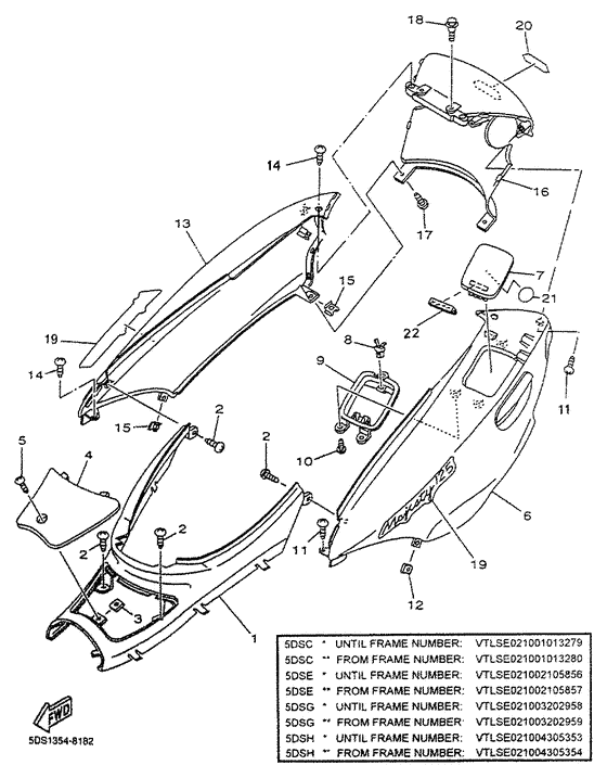 YP125R Боковые обтекатели