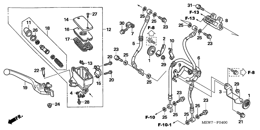 Fr. brake master cylinder