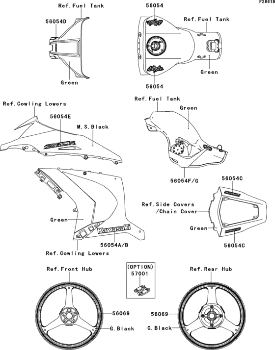 ZX1000 Decals(green)(jcf)