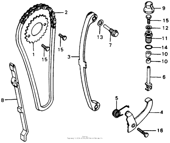 Cam chain + tensioner