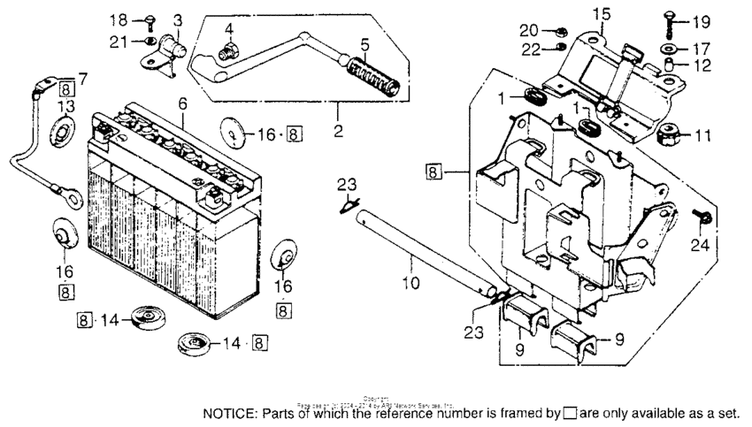 Battery + kick arm