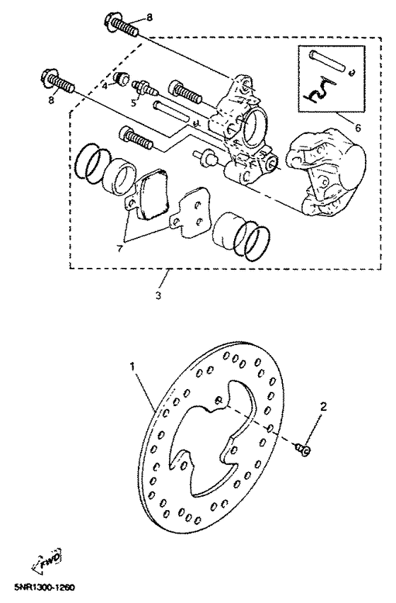 YP150D Rear brakecaliper