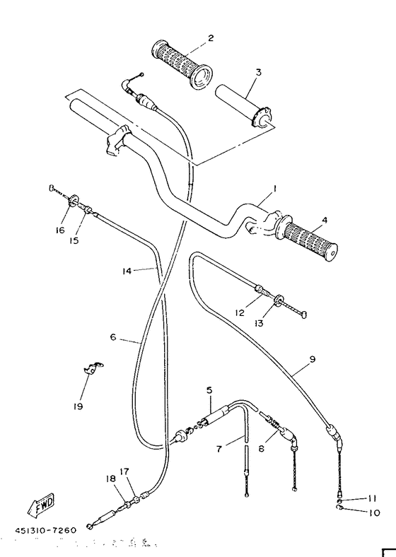 Steering handle. cable