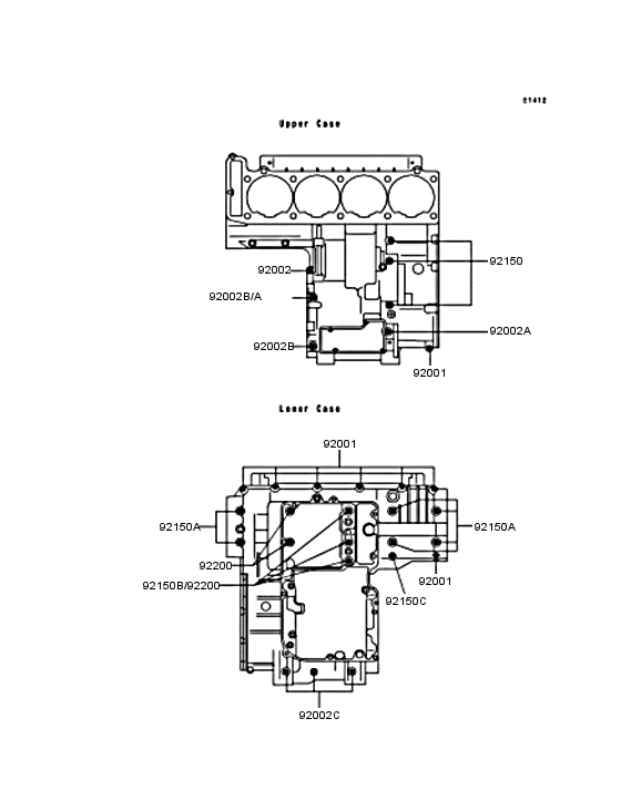 ZX900 Болты крепления картера