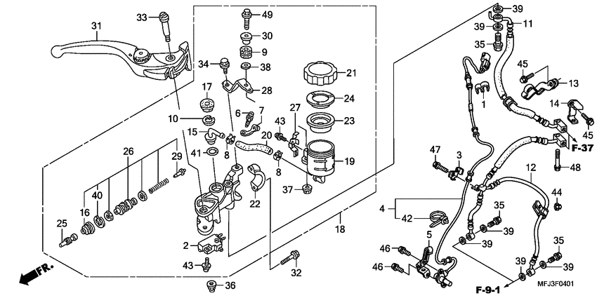 Fr. brake master cylinder