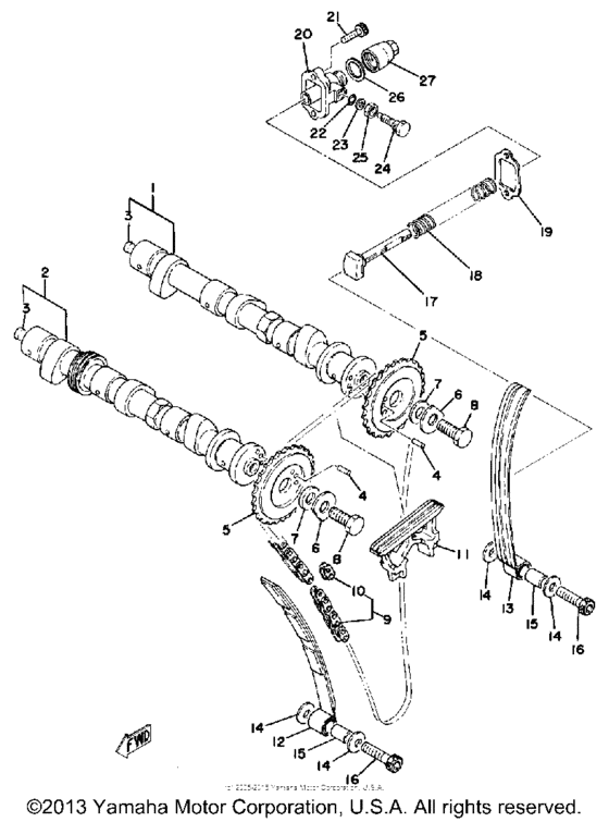 Camshaft - chain tensioner